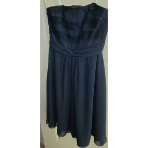 B2 JASMINE navy blue strapless cocktail dress Women 12 NWOT